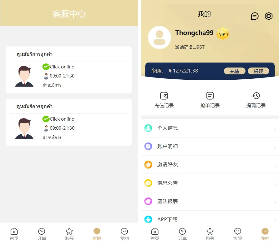 最新版基于TP开发的9国语言海外多语言刷单抢单源码+9色前端UI值得研究