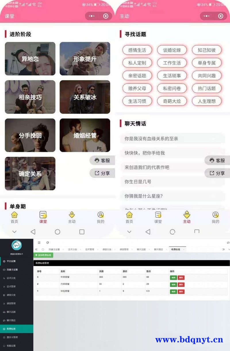独立版微猫恋爱交友系统 聊妹术小程序 相亲源码带前端多开版插图