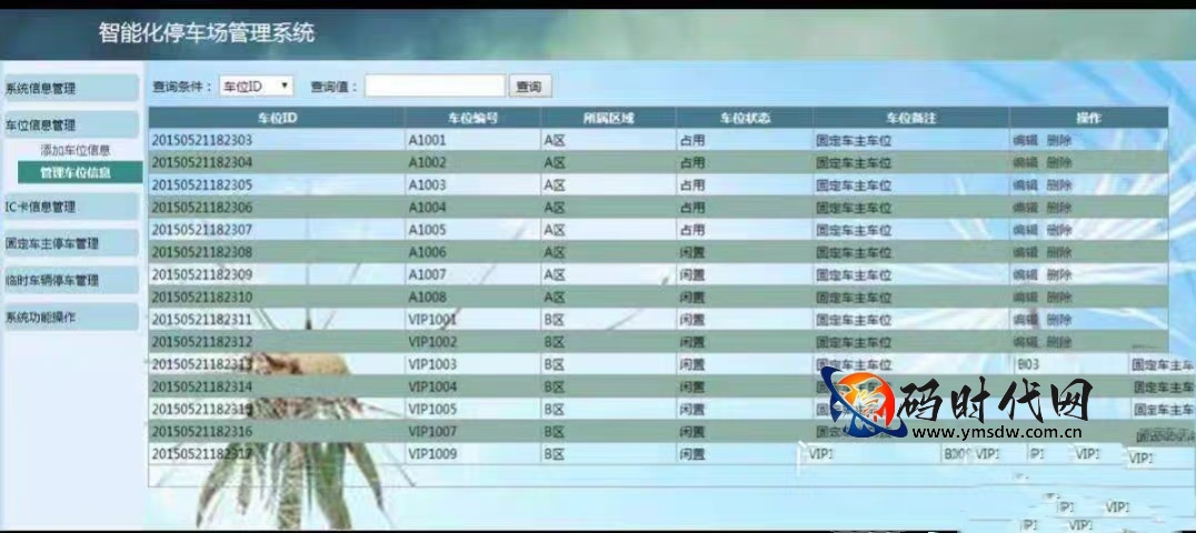 基于JSP+MySQL的停车场管理系统源码 车位IC卡固定车主临时车辆管理 Java Web项目 毕业设计完整版